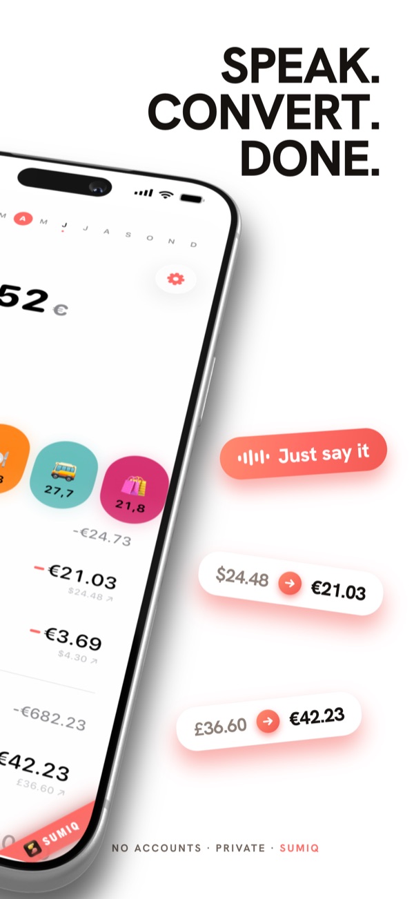 Speak, convert, done - dictated expenses in dollars or pounds are converted to your home currency automatically.